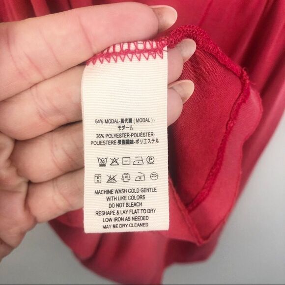 FREE PEOPLE | Deep Plunge V-Neck Red Cross Back Tank Top Women’s Size Large - Picture 7 of 7